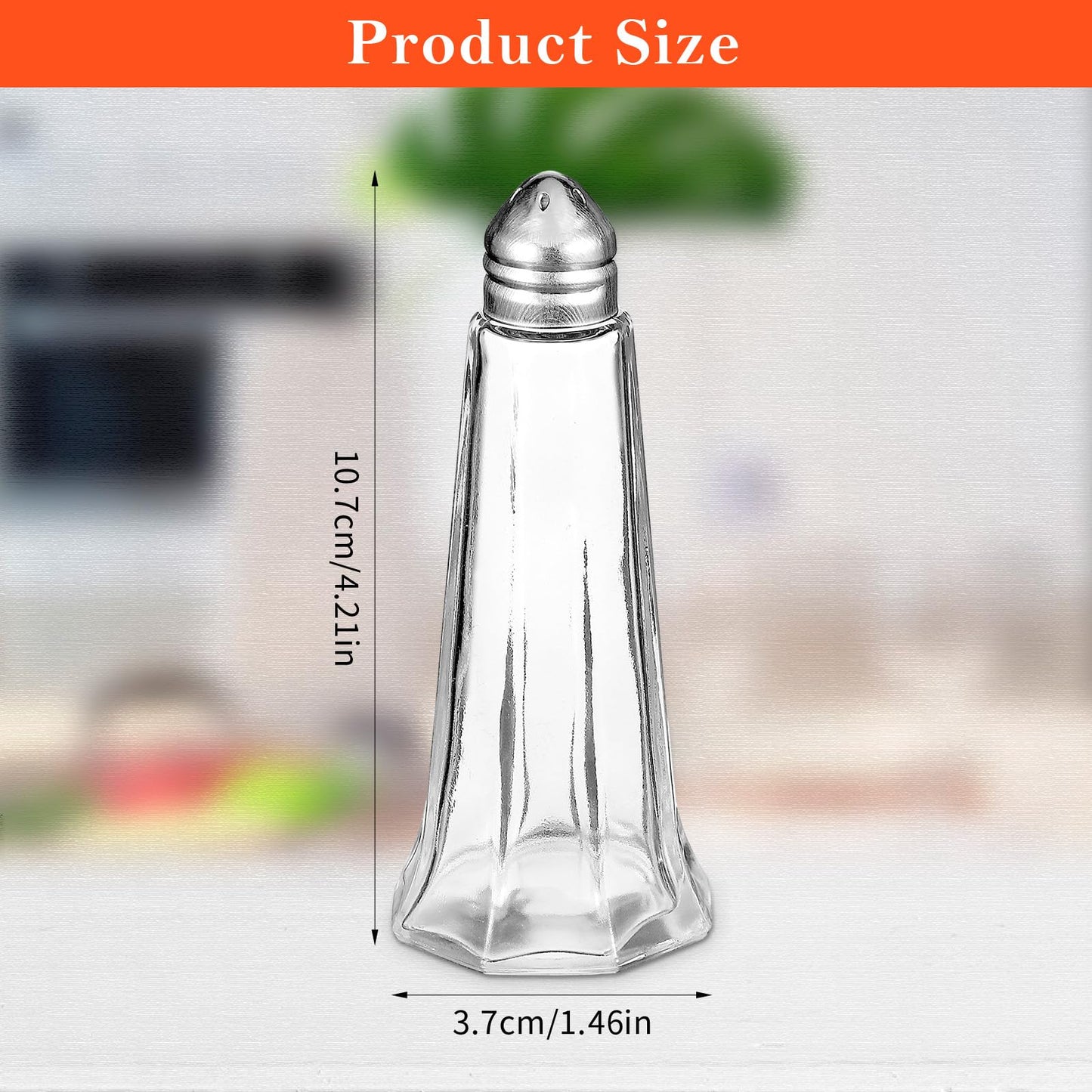 24-Pack Glass Salt and Pepper Shakers Bulk with Stainless Steel Lids Mini Funnel - 1oz Tower Spice Shakers for Kitchen, Restaurant, Home Seasoning Supplies