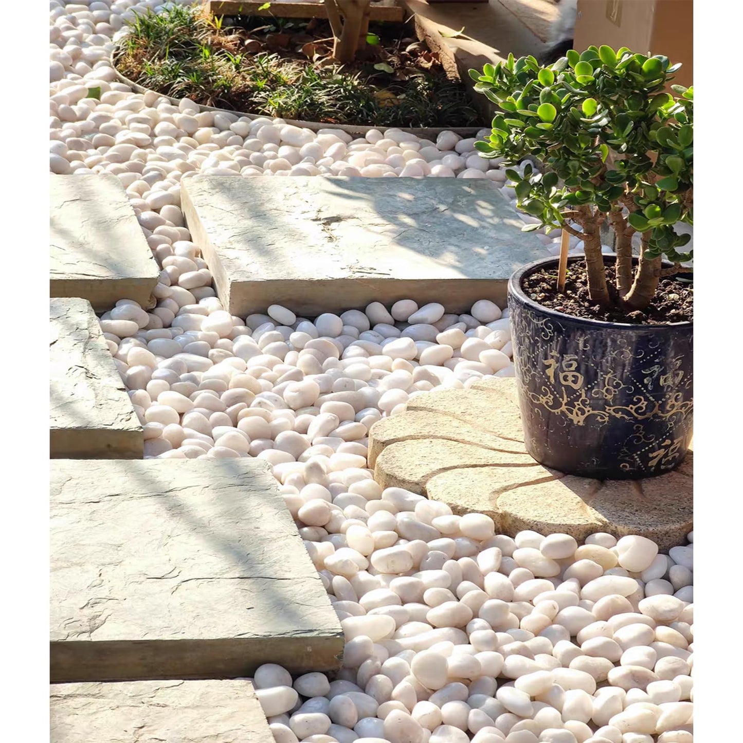 FANTIAN 5 lbs White River Rocks, Polished Pebbles for Indoor Plants, 1-2 inch Decorative White Stones for Plants Vase Aquarium Fish Tank and Outdoor Garden Landscaping Rocks
