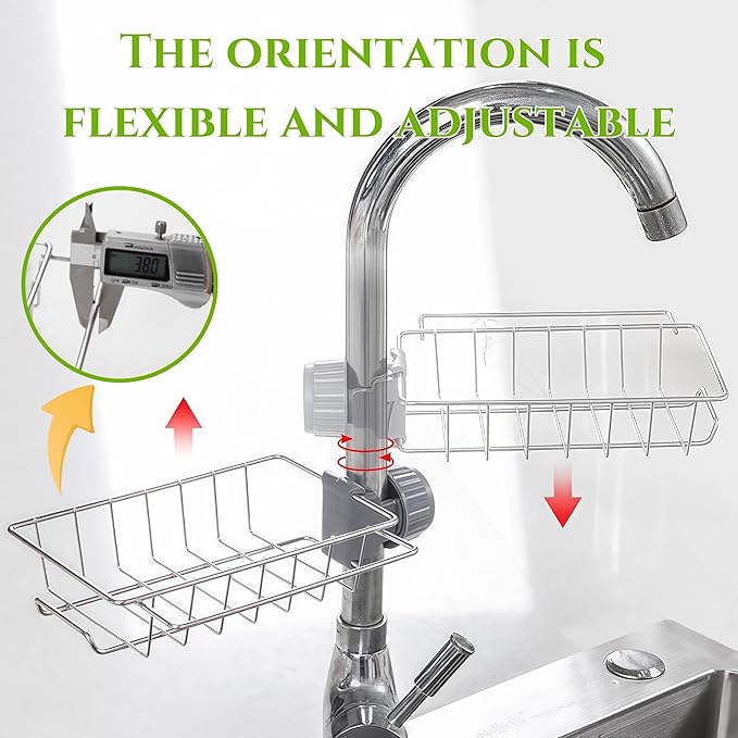 Sponge Holder for Kitchen Sink, Drying Rack for Sponges and Bottles