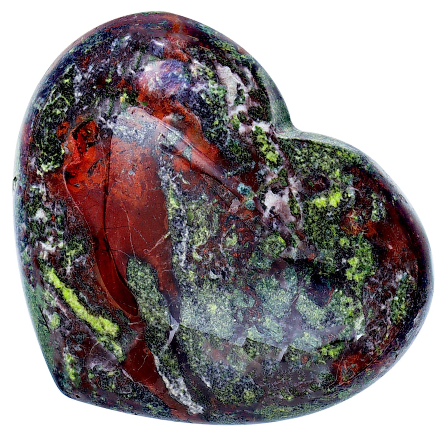 SMQ 60mm Dragon Blood Jasper Heart Crystal Worry Stone for Anxiety Large Polished Natural Healing Crystals Reiki Heart Rock for Healing,Meditation & Home Decor