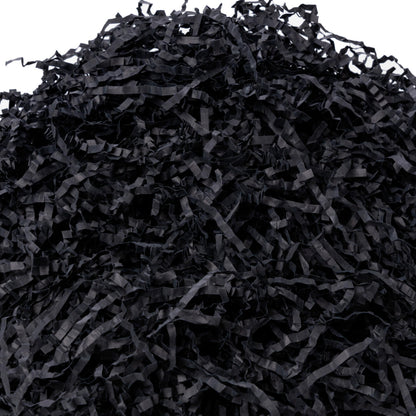 SWANGSA 2.5 LB Crinkle Cut Paper Shred Filler for Gift Baskets, Shreded Stuffing, Packing Grass Cushion Paper Streamer for Weddings, Halloween, Christmas, Birthdays (Black)