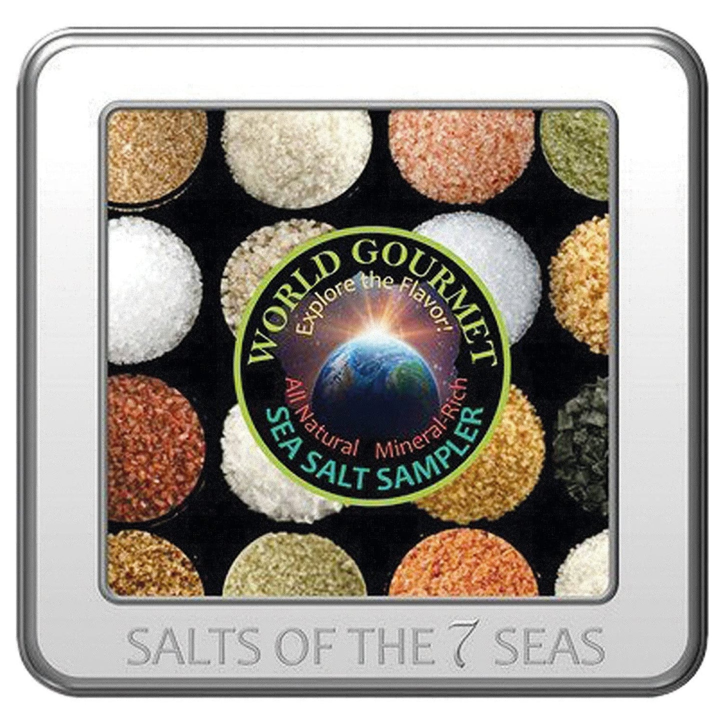 Salts of the 7 Seas Gourmet Sea Salt Sampler, 16 Unrefined All-Natural Sea Salts, Gift Set for Cooking, Grilling & Finishing
