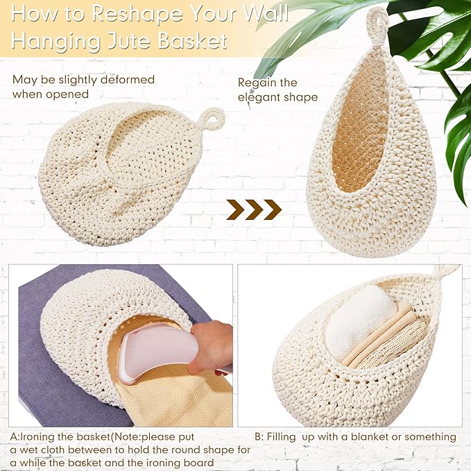 Honeydak Boho Decor Hanging Wall Baskets