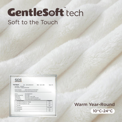Bedsure Fleece Throw Blanket for Sofa - Fluffy Cosy Warm Blankets for Bed, Soft Cute Single Throw Gifts for Women and Girls, Off White, 130x170 cm