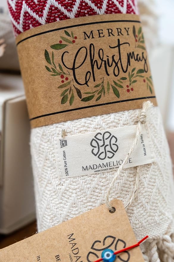 Madamelique Christmas Hand Towels Set of 2-18 x 40 Inches