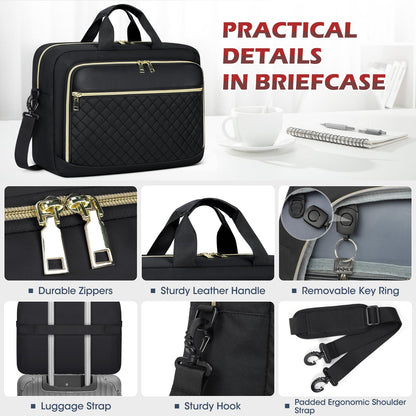 NEWHEY Laptop Bag 17.3 inch Briefcase for Women Large Laptop Case Computer Bag Work Bag Messenger Bag for Business/Office Travel/College