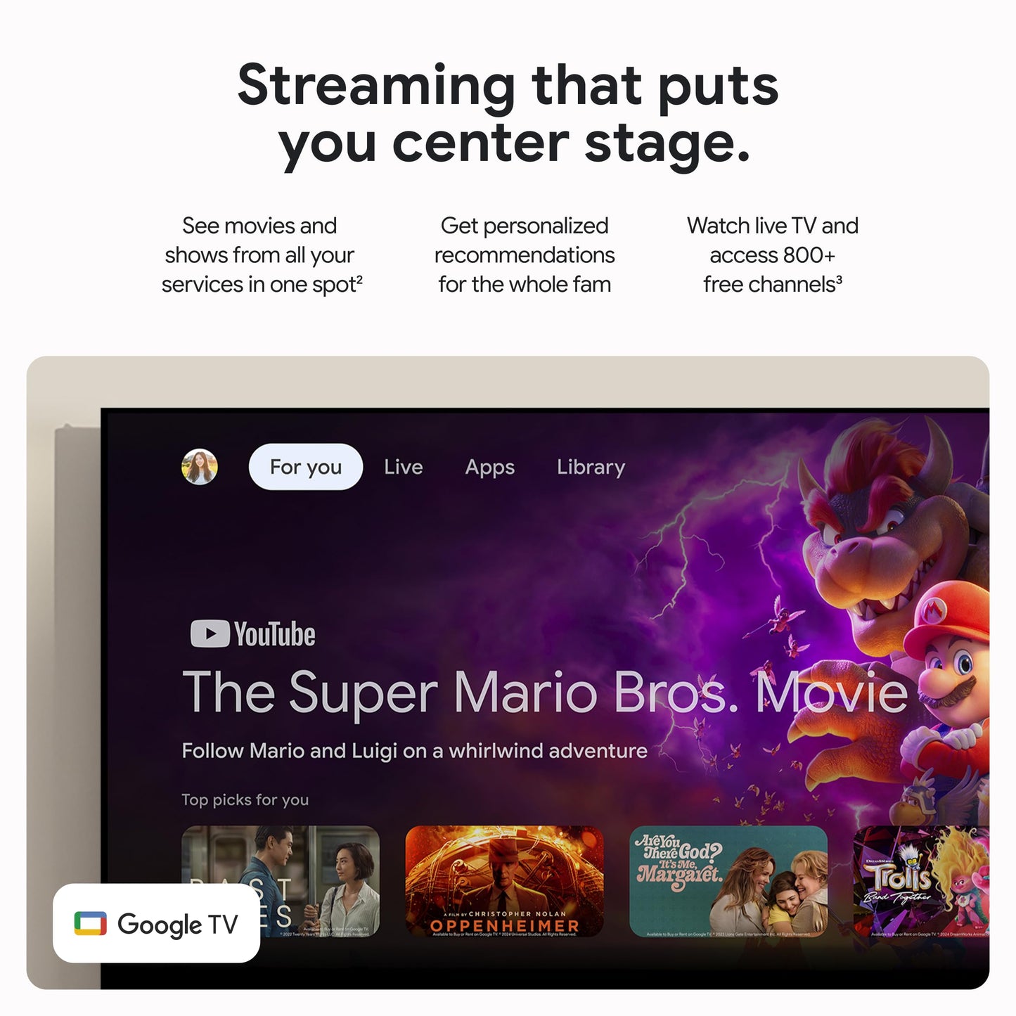 Google TV Streamer 4K - Fast Streaming Entertainment on Your TV with Voice Search Remote - Watch Movies, Shows, Live TV, and Netflix in 4K HDR - Smart Home Control - 32 GB of Storage - Porcelain