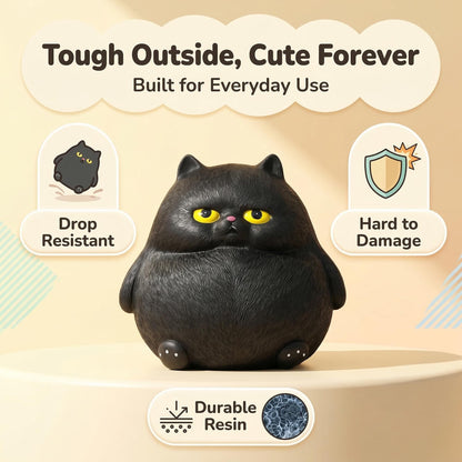 OlethRoryLe Black Cat Statue for Home Decor, Resin Animals Cat Figurines Room Decoration for Bookshelf Office Table, Comes with Piggy Bank Function，Gift for Cat Lovers, Woman Mom Retro Cats Animal