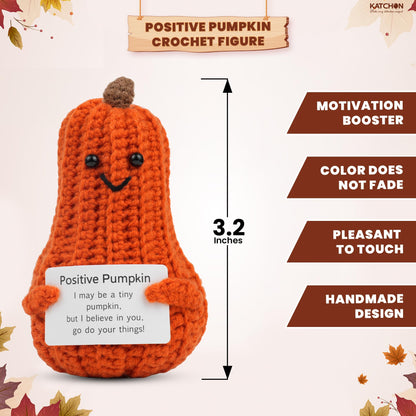 KatchOn, Positive Pumpkin Crochet Gift | Halloween Crochet, Tiny Pumpkins, Cute Crochet Pumpkin for Emotional Support, Office Desk Accessories, for Women, Family & Friends