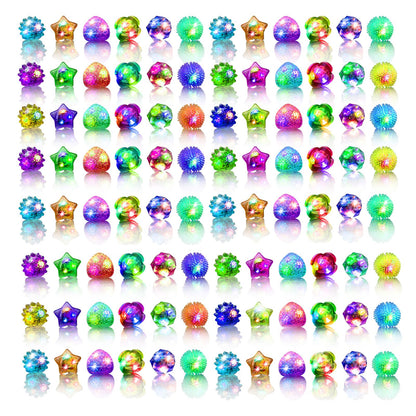 OLUPP 48 Pcs Light Up Rings, Glow In The Dark Party Supplies, 6 Style Flashing Glow In The Dark Rings for Adults & Kids, LED Ring for Birthday Party Favors, Concert, Raves, Halloween, Christmas