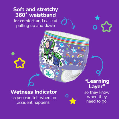 Huggies Pull-Ups, Trainers Night Nappy Pants - Size 6 , 15 kg+ Pull Up Nappies (36 Pants) - Extra Night Time Protection - Support for Consistent Potty Training Routines