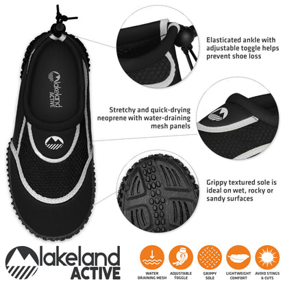Lakeland Active Boy's Eden Aquasport Water Shoes - Black/White - 4 UK