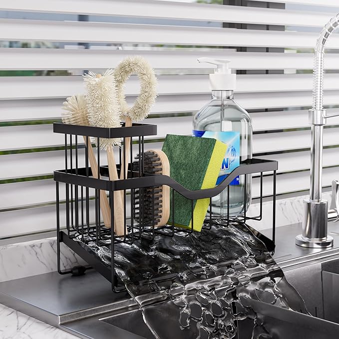 Small Kitchen Sink Caddy Organizer and sponge holder