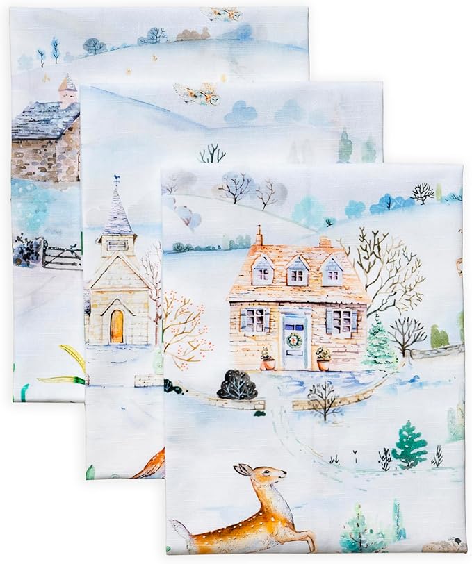 Maison d'Hermine Kitchen Towels Set of 3 100% Cotton 27.50" x 20" Reusable