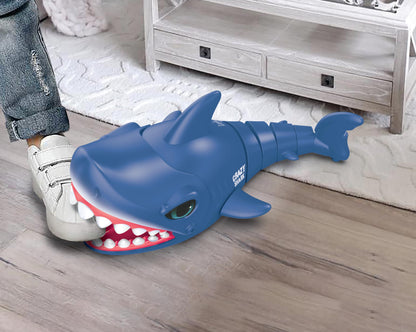 LEXIBOOK - Crazy Shark - Remote Control Shark, Up to 5 km/h (3mph), Automatic hunt and dance modes, programmable, Music effects, Blue, SHARK01