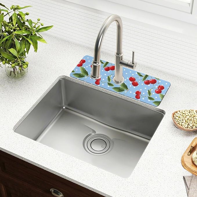 Kitchen Sink Splash Guard 2 PCS 14.7 Inch Sink Faucet Mat Splash Guard