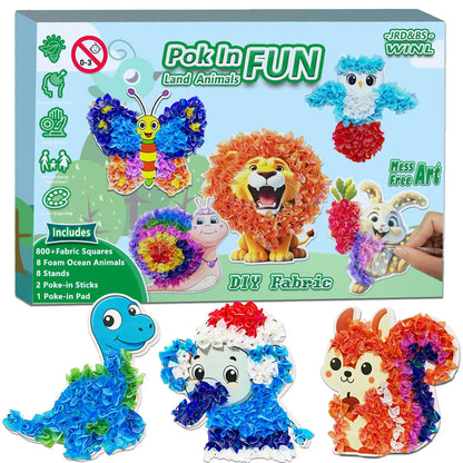 JRD&BS WINL Poke A Dot Art Kit - Magical Animals Theme No-Mess DIY Craft for Kids Mess-Free Fun for Kids, DIY Wood Craft Kits, Creative Activity, Christmas Gifts for Girls & Boys Ages 4