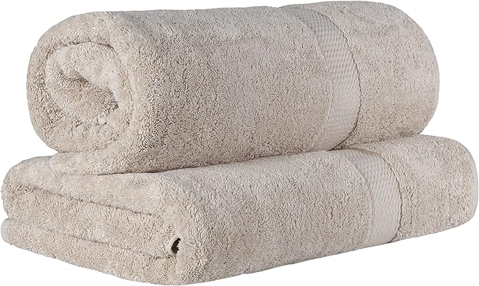 SUPERIOR Egyptian Cotton Pile Bath Sheet Set of 2, Ultra Soft Luxury Towels