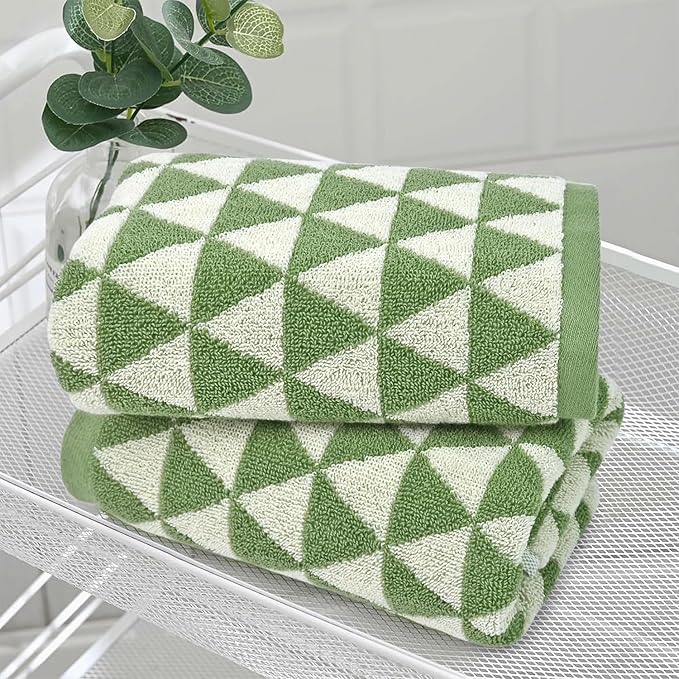Jacquotha Hand Towels Green, 4-Piece Cotton Terry Kitchen Towels, Bathroom