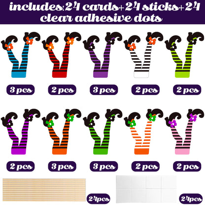 Halloween Witch Boot Centerpieces Sticks 24PCS Witch Theme Party Decorations Witch Leg Shoes Table Toppers Halloween Birthday Centerpieces for Fantasy Wizard Legs Baby Shower Supplies