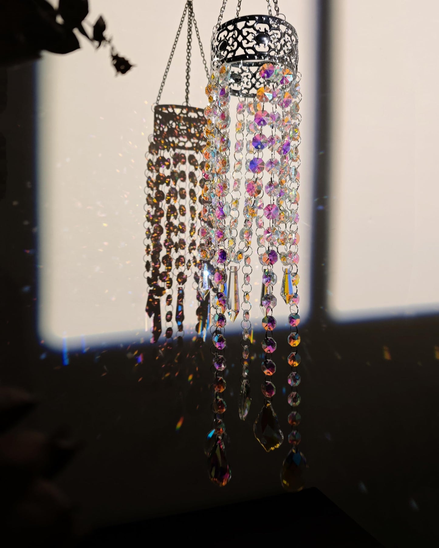 Brezalysia Crystal Chandelier Suncatchers for Indoor Windows Hanging Sparkly Decorations with Prism Beads Sun Catcher Rainbow Maker Home Decor