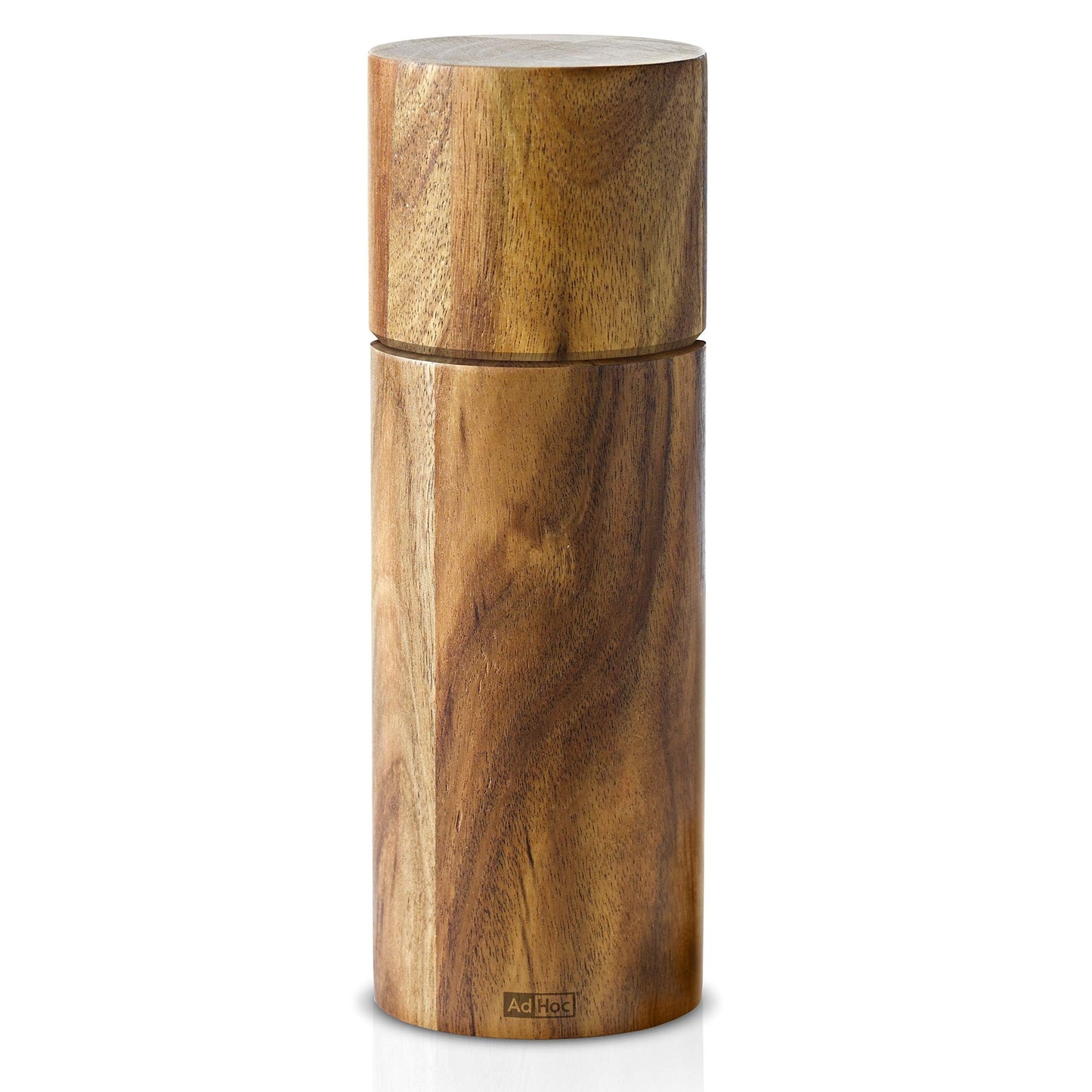 AdHoc Acacia Salt or Pepper Mill - Adjustable Salt or Pepper Grinder for Convenience - Refillable Manual Mill for Elegant Kitchen Decor - Salt & Pepper Shaker with 2 Year AdHoc Guarantee - 6.7"
