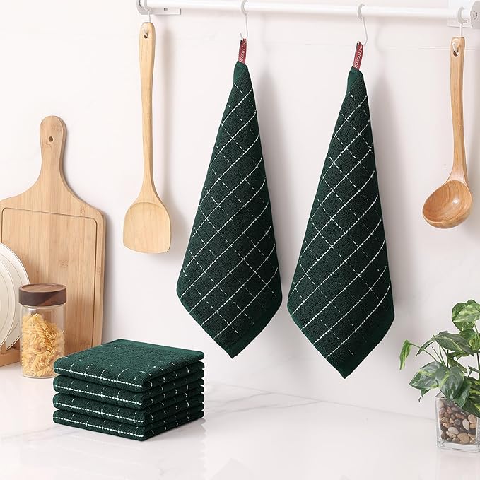 Homaxy 100% Cotton Terry Kitchen Dish Cloths, Ultra Soft and Absorbent Dish
