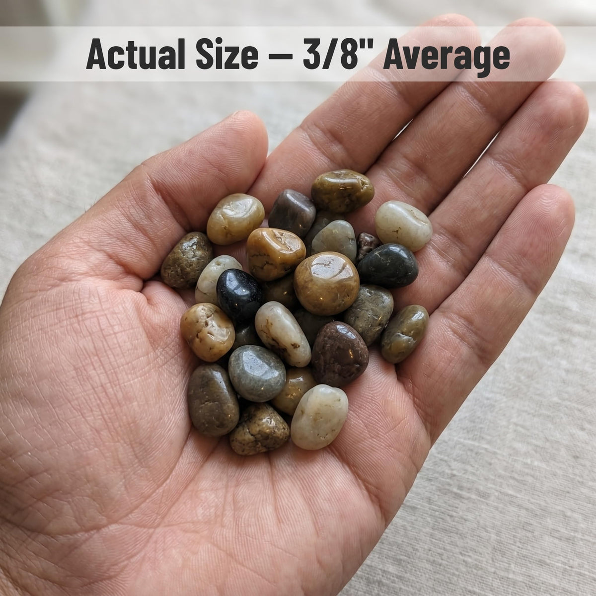 Midwest Hearth Decorative Mixed Pebbles for Plants & Terrariums | Polished Natural Stones | 3/8" Size (5-lb Bag)
