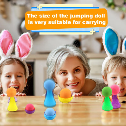 Cagemoga 64 Pieces Jumping Spring Toys Cute Colorful Jumping Popper Spring Bouncy Launcher Toy for Goodie Bag Stuffers Stocking Stuffers Birthday Christmas Party Favors, Random Color