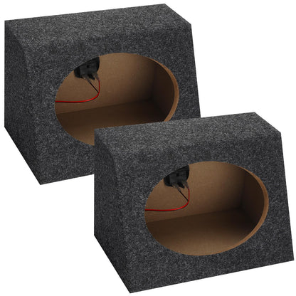 BBTO 2 Pcs Angled Style Car Audio Speaker Box 6x9 Speaker Boxes Car Audio Enclosures Sturdy Constructed Truck Speaker Box for Home Vehicle Subwoofer Sound Supplies(8.25 x 5 x 12 Inch)