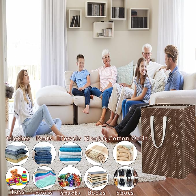Waterproof Laundry Hamper 75L Collapsible Laundry Basket Extended Cotton Handle