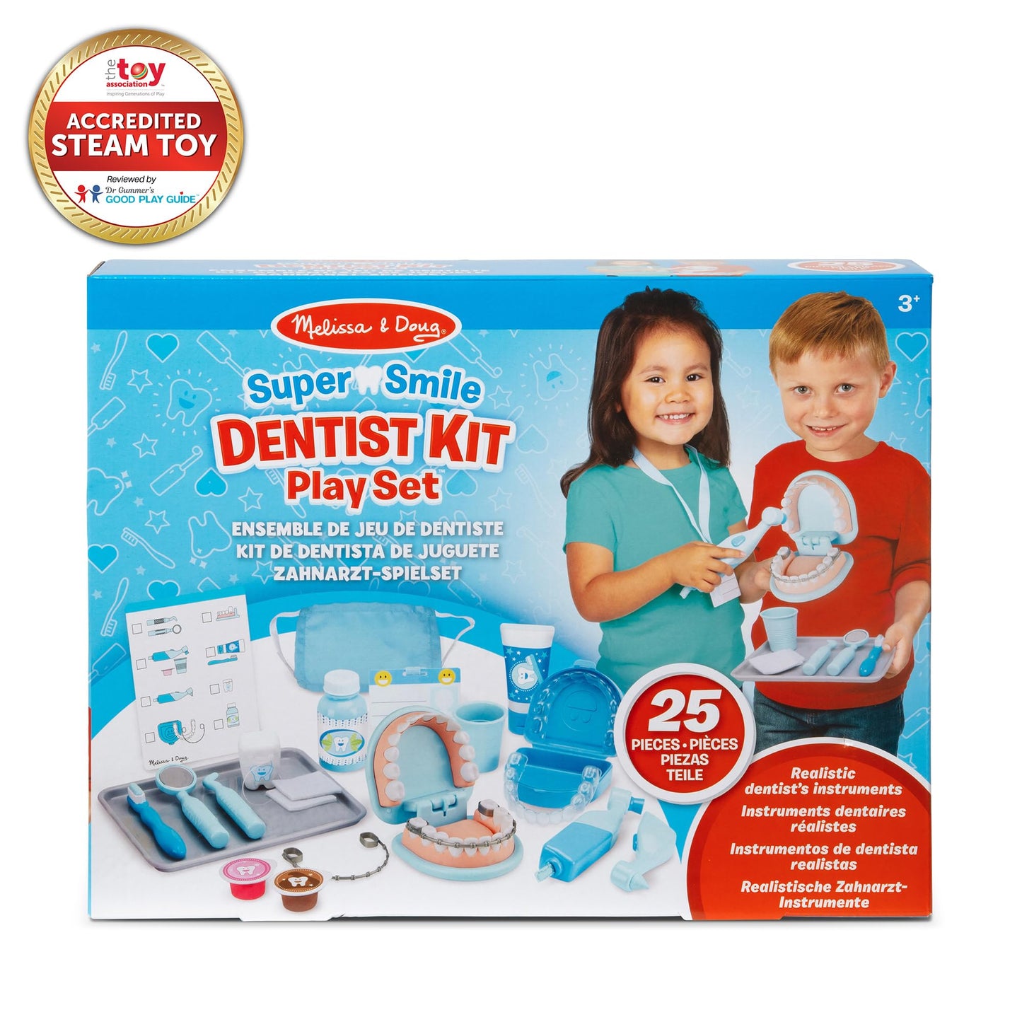 Melissa & Doug Super Smile Dentist Kit for Kids Role Play for 3+ | Dentist Toys for Kids | Educational Toys for 3 Year Old Boys | Montessori Toys