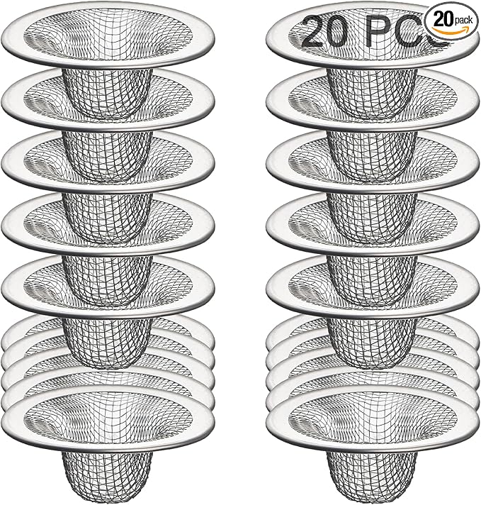 20Pcs Small Drain Mesh Basket, 2.125'' Bathroom Sink Drain Strainer Screen Mesh