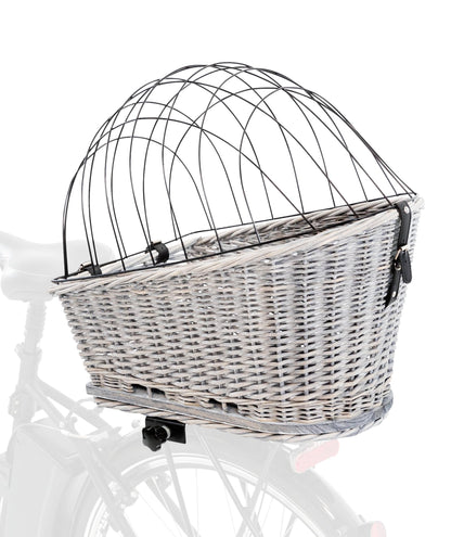 TRIXIE Bicycle Basket With Lattice for Rack, Willow/Metal, 35 x 49 x 55 cm, Grey, 2.259 kg