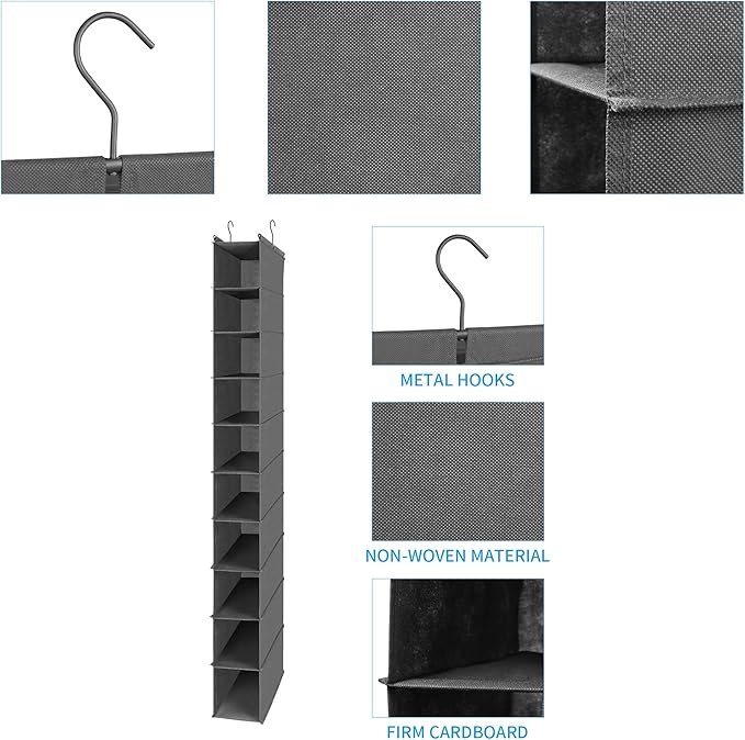 MAX Houser 10-Shelf Hanging Shoe Shelf Organizer, Hanging Shoe Storage