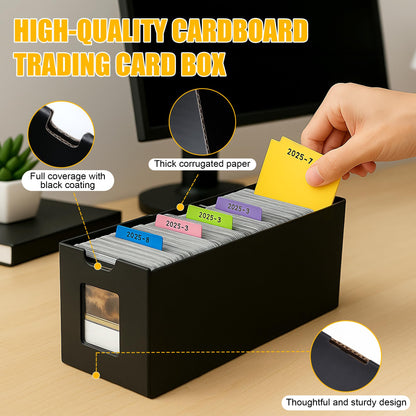 ROLOSI Trading Card Storage Box,[Viewing Windows] 12000+ Cardboard Cards Organizer Box with 48 Dividers for 5800+ Double-Sleeved Cards, for TCG,MTG,YuGiOh,PTCG, Game Sports Cards