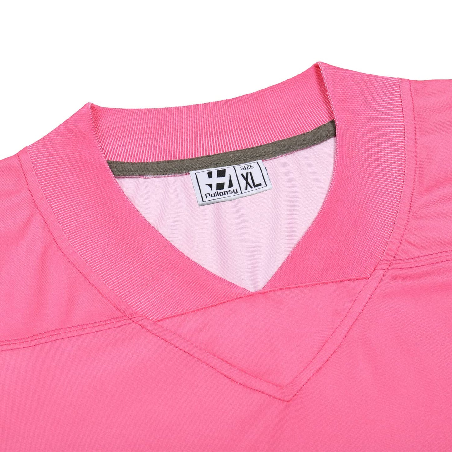 Pullonsy Plain Blank Football Jerseys for Men Mom Family Halloween Shirts Team Sport Tops Outfits Black Stripes Pink Jersey Size 2X-Large
