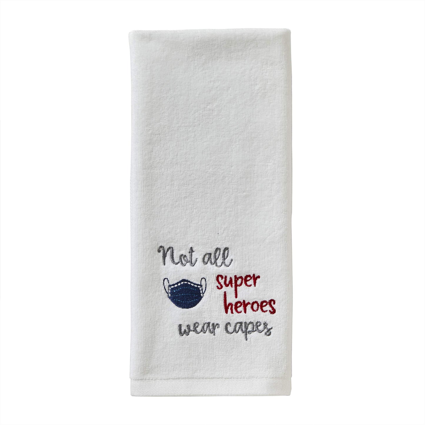 SKL Home Not All Heroes Hand Towel (2-Pack), White 2 Count