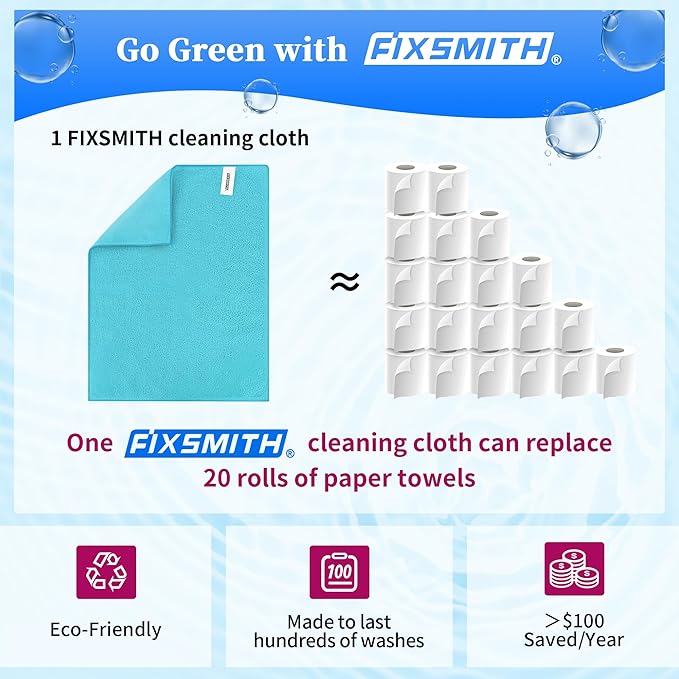FIXSMITH Shop Towels-800 Pack, 12 x 16 in Microfiber Cleaning Cloth, Highly