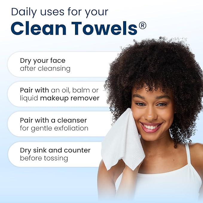 Clean Skin Club Clean Towels XL®, Travel Pack 100% USDA Biobased Disposable