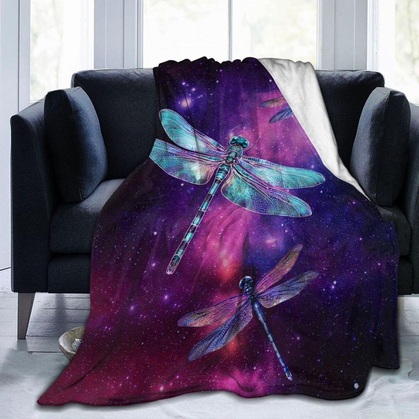 Baegopa Dragonfly Blanket Gifts for Girls Boys Dragonfly Lovers Throw Blankets Cozy Plush Fleece Flannel Fuzzy for Women Men Decor 50"X40"