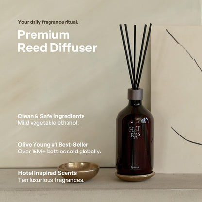 hetras. Premium Reed Diffuser (16.9 fl.oz / 500ml) 1Pack | White Shirt - Clean Linen Scent | Long-Lasting Luxury Fragrance with Reed Sticks for Home & Office | Gifts for Loved One
