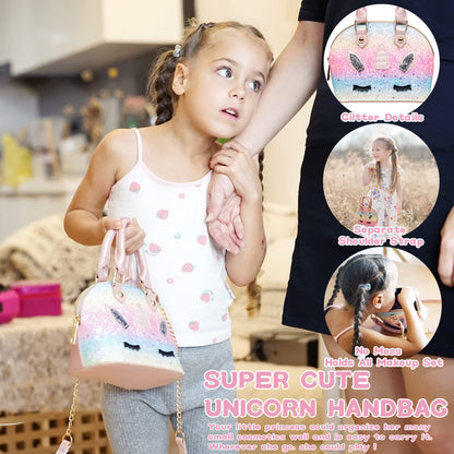 Kids Makeup Sets For Girls - Unicorn Teenage Washable Make Up Starter Kit, Childrens Princess Pretend Play Games Toys Presents, Little Girl Birthday Gifts Set For Age 3 4 5 6 7 8 9 10 11 12 Year Old