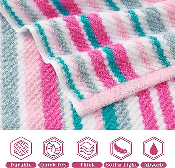 VOOVA & MOVAS Cotton Bath Towels Set of 4, Soft & Absobent & Lightweight