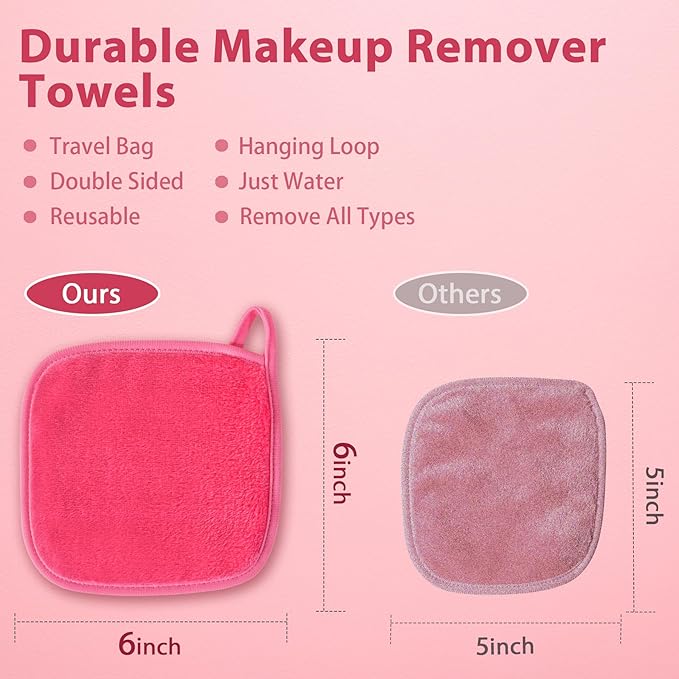 Makeup Remover Cloth, 12 Pack Makeup Remover Pads Microfiber Face Washcloth