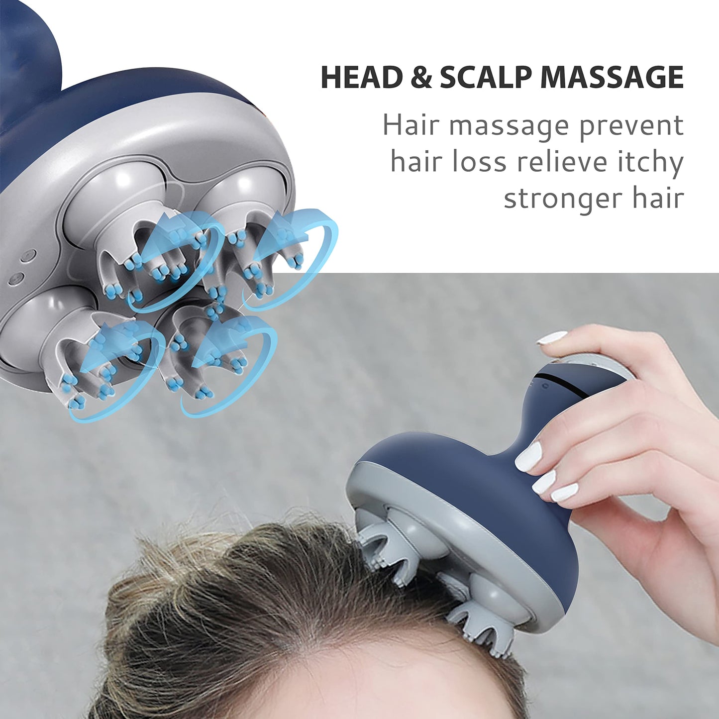 COMFIER Electric Scalp Massager with Mutlti-Modes Vibration, Portable Handheld Head Scratcher for Hair Growth,Waterproof Head Massager for Full Body,Dog Cat Massager for Deep Clean and Stress Relax