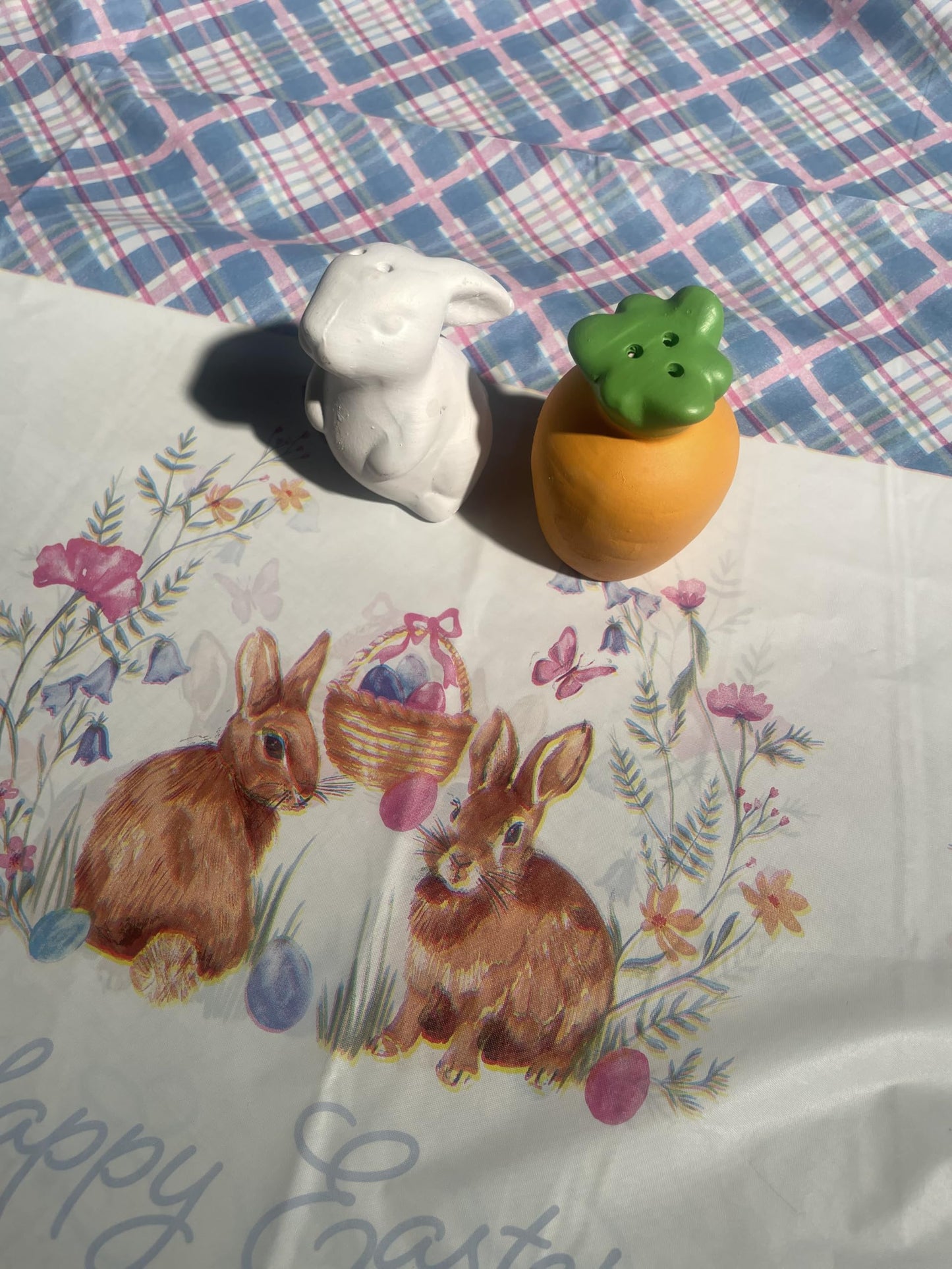 Easter Bunny and Carrot Salt and Pepper Shakers
