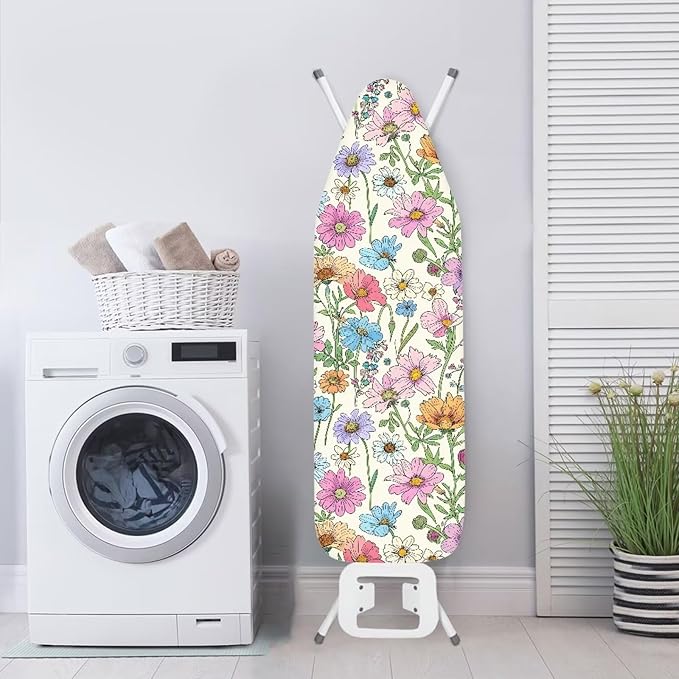 Colorful Floral Ironing Board Cover and Pad Standard Size 15x54 Padded Ironing