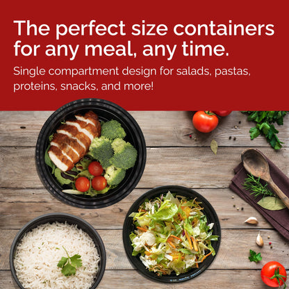 Reli. Meal Prep Container Bowls, 16 oz (25 Pack) Meal Prep Containers Reusable | Plastic Take Out Food Boxes, Microwavable Bowls with Lids | Disposable for Takeout, To Go, Leftover