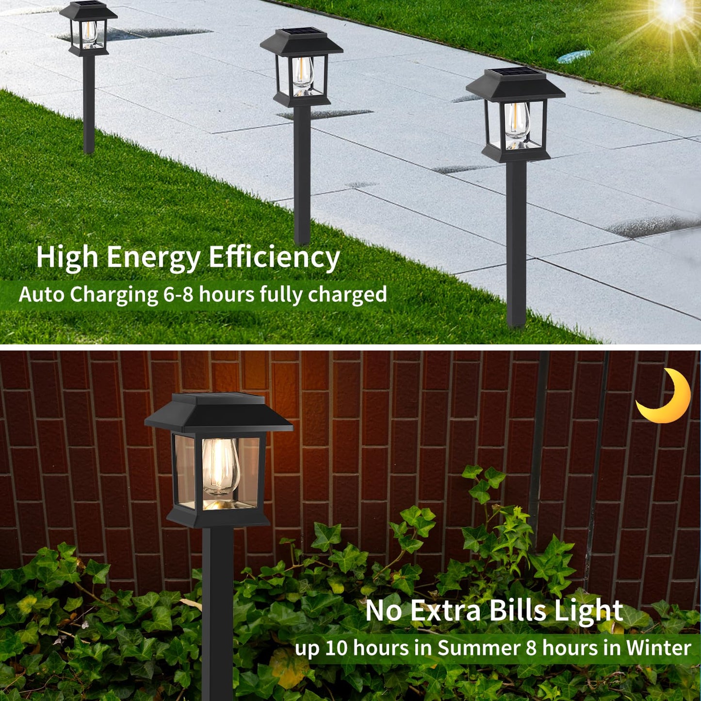 Greluna Solar Lights Outdoor,12 Pack 3000K Waterproof Auto On/Off Solar Pathway Lights for Your Garden, Landscape, Path, Yard, Patio, Driveway,Walkway Decor